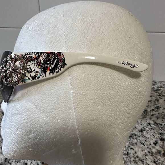 Ed Hardy  Vintage Y2K White Sunglasses Skulls  EHS 038 Glasses & Cloth New main image 8